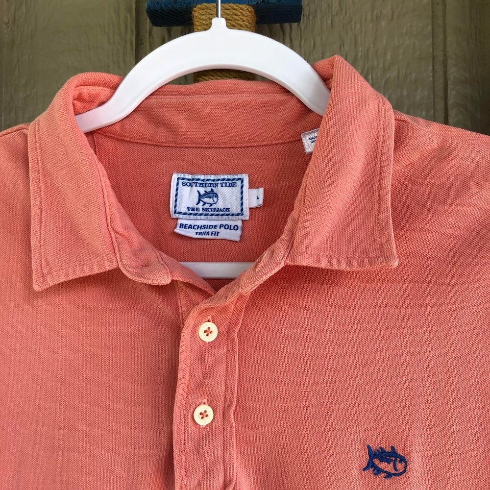 SOUTHERN TIDE Men's Coral Pique Slim Fit Polo - LG